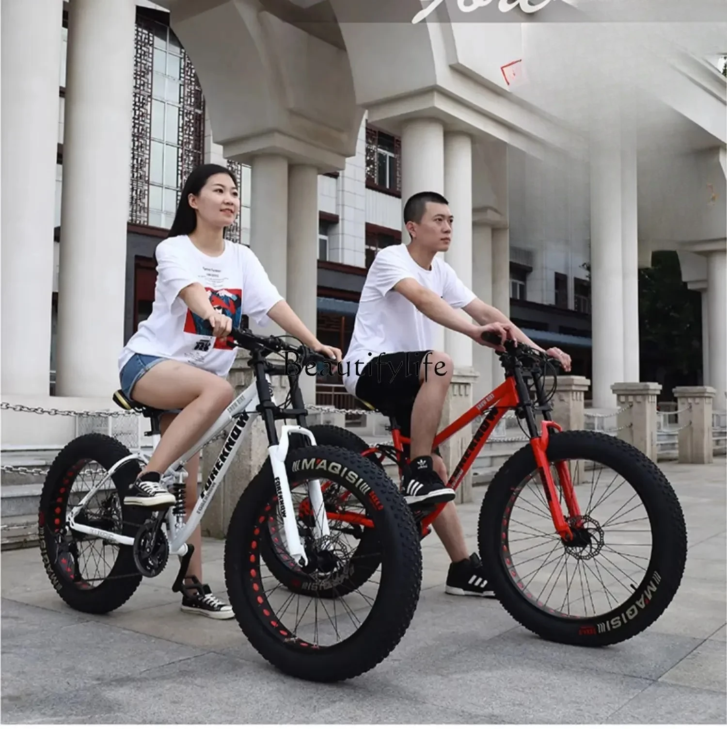 88.Variable Speed Off-Road Beach Snowmobile Adult Extra Wide Large Tire Mountain Bike