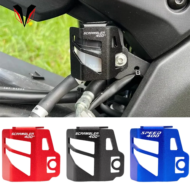 For Triumph Scrambler 400X 400 X 2023 2024 Speed 400 CNC Motorcycle Rear Brake Fluid Reservoir Cover Guard Protector