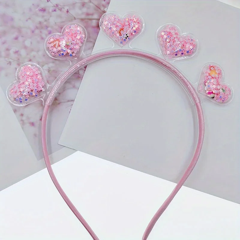 

1pc Heart Headband Quicksand Hairband Creative Hoops Party Accessories Girls Premium Comfortable Holiday Christmas