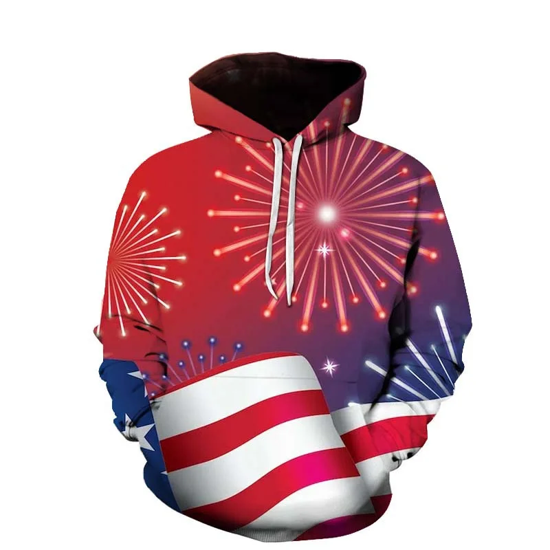 

3D Digital Flag Printing Men's Long Sleeve Spring and Autumn New Hoodie Casual Pullover Top Men's Wholesale