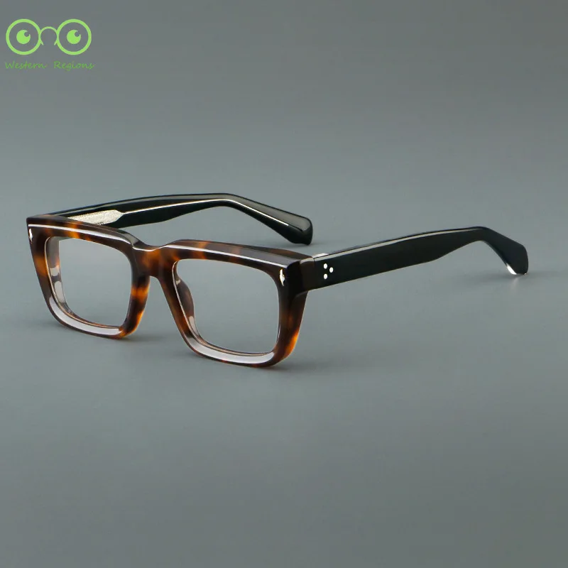 

Thick frame square acetate glasses retro frame European and American high quality pure handmade glasses frame for men and women
