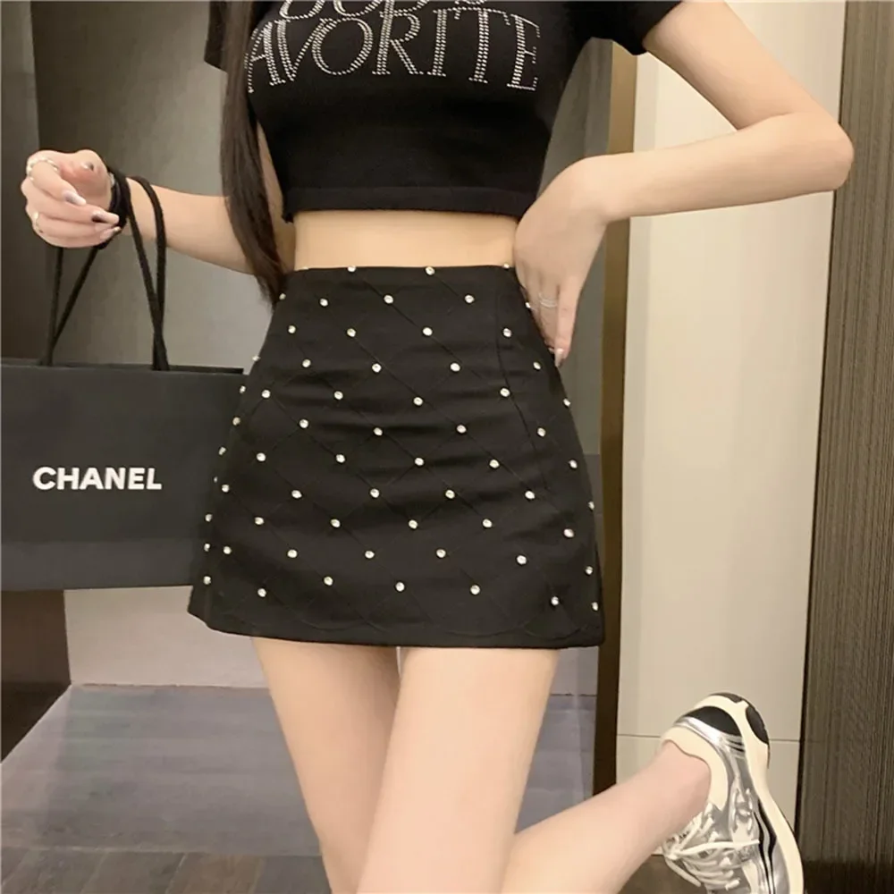 Sexy Fashion Ladies Wrap Hip Mini Skirt Chic Rhinestone Women Skirts Elegant Summer New High Waist Slim Skirts Clubwear L659