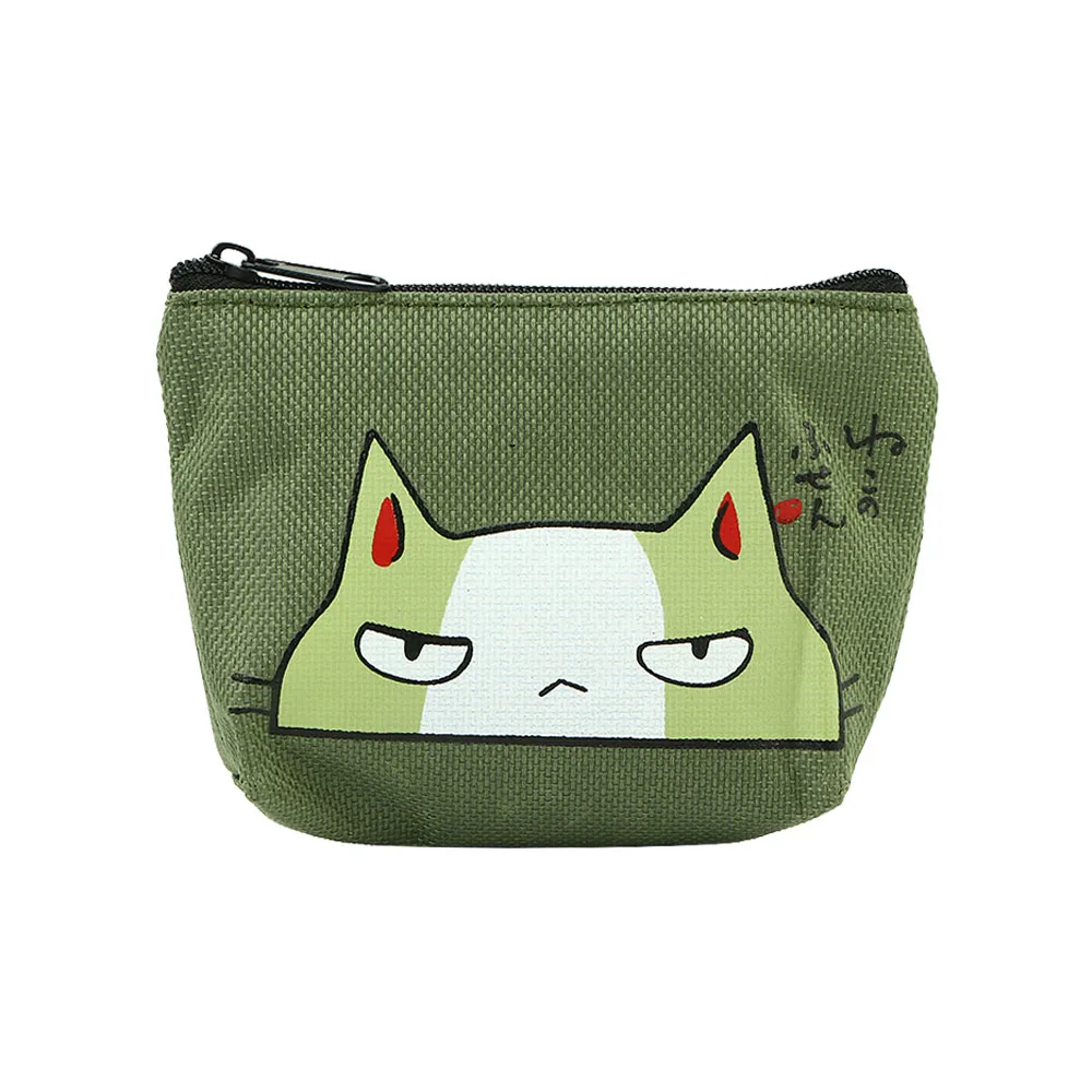 

Classic For Girls Cat Print with Zipper Storage Bag Cartoon Card Holders Women Wallets Small Coin Purse Korean Money Bag