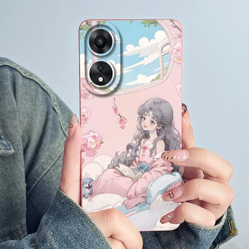 For OPPO A78 5G / A1X 5G Phone Case CPH2483 CPH2495 Cover Silicone Sweet Painted Shell Cartoon Funda Lovely Printed Casing Coque image 6