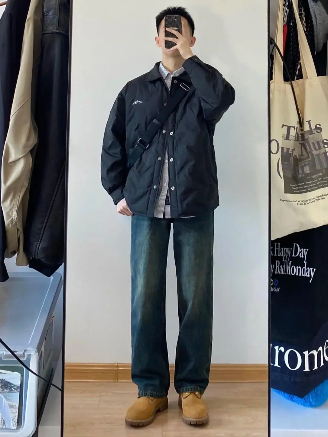 

Men's Fce Lined Denim Blue Jeans Straight Leg Long Trousers for Boots Autumn Winter Vintage American Sle Casual J...