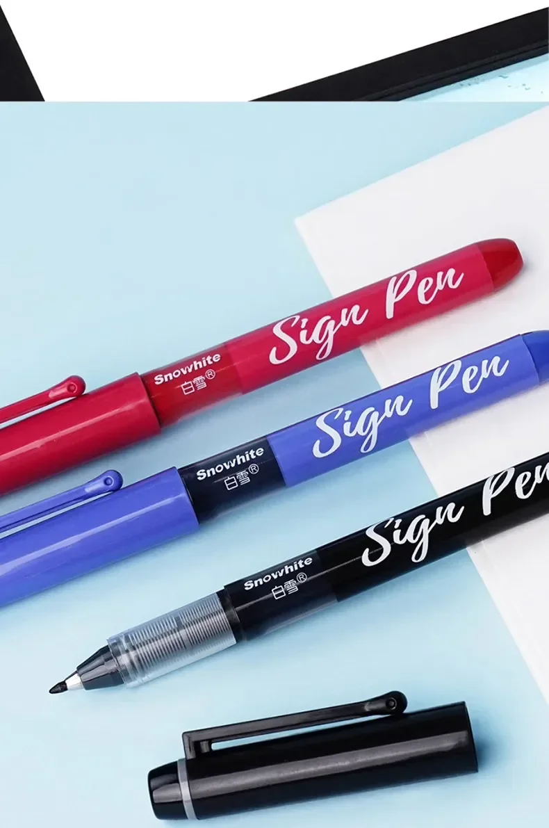 Snowhite 1,0-mm-Faserspitzen-Schnelltrocknungs-Signaturstift, Direkttinten-System für reibungsloses Schreiben, Premium-Signaturstift für Büro und Geschäft – Detail 9