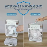 Nouveau 3 en 1 ventilateur Portable climatiseur ménage Mini refroidisseur d'air LED veilleuse humidificateur réglage de l'air ventilateur bureau maison ventilateur 6