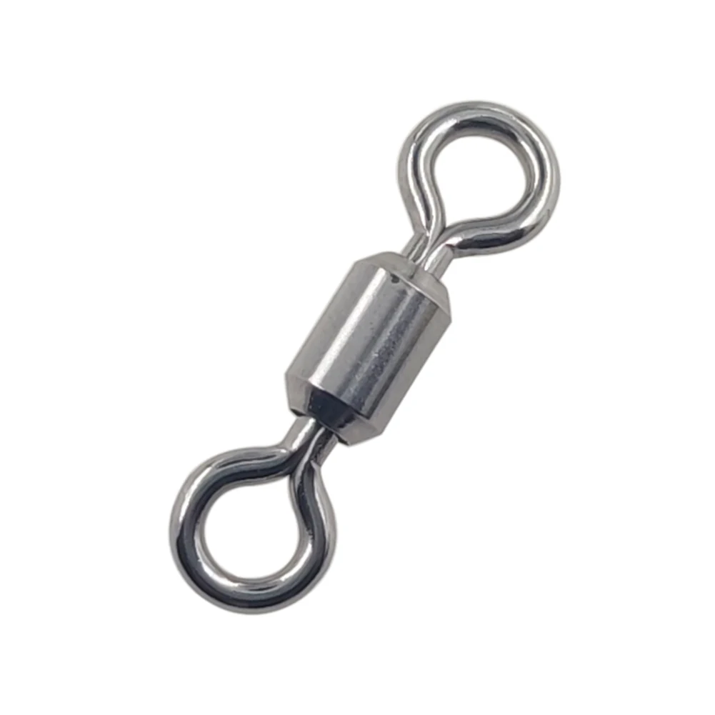 20pcs-50pcs Power Saltwater Fishing Swivels All 304 Stainless Steel Strong Rolling Swivels 1/0#-14# Lure Hook Fishing Connector