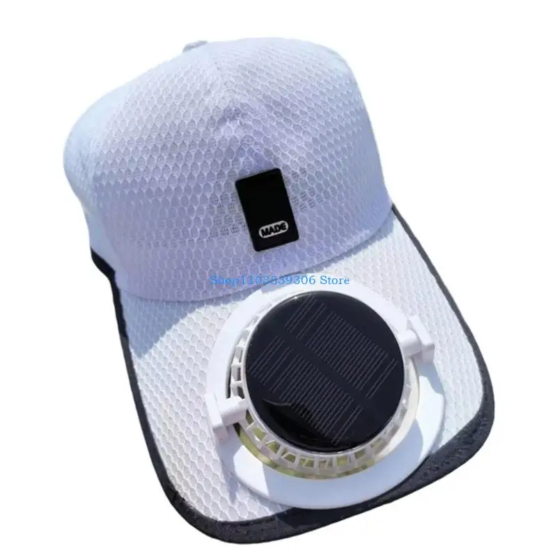 

400A Outdoor Activity Cooling Hat Solar USB Charging Removable Fan For Comfort