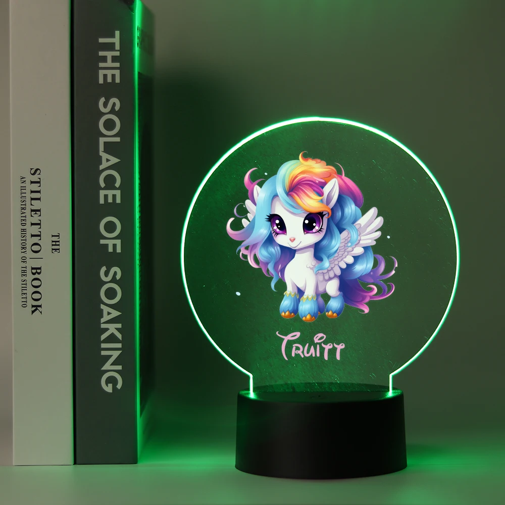 Personalized Custom Unicorn Fashion  3D Lamp Bedside Lamp For Children Bedroom Decor Birthday Gift 3D Led Night Lamp