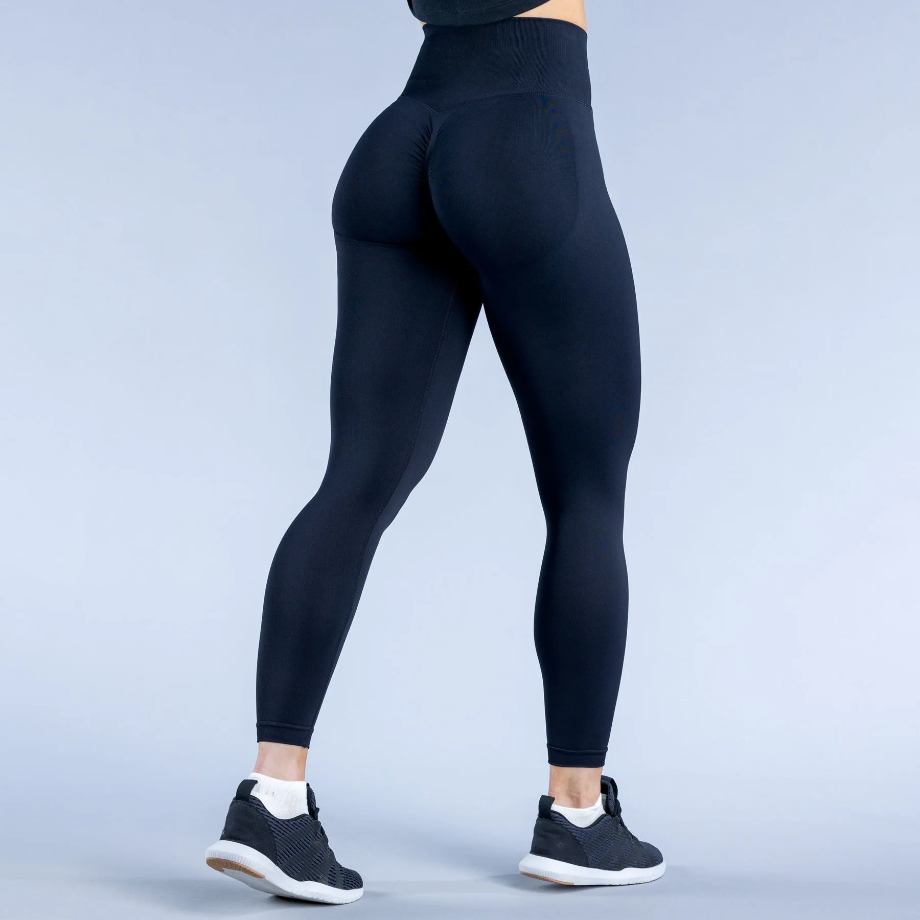Gerippte Yoga-Leggings mit hohem Bund für Damen, Scrunch-Bauchpartie, Sport-Hose mit Naht, hochelastische Trainings-Yoga-Kleidung, Lauf- und Fitness-Strumpfhose – Detail 6