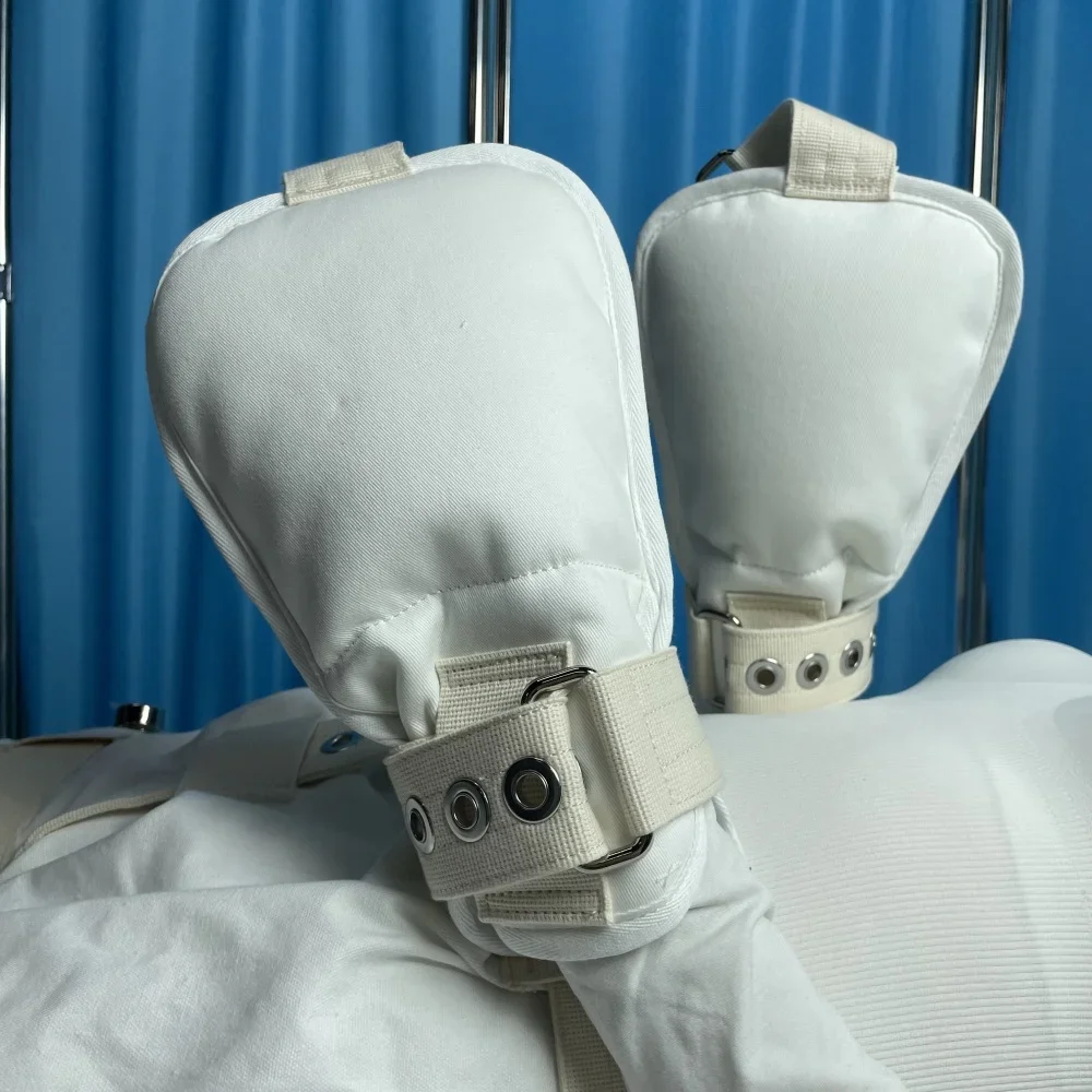 Medical Restraint Mittens with Magnetic Lock Adjustable Safety Gloves for Dementia Elderly & Hospital Patients Anti-Scratch