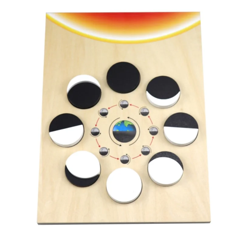 

Деревянные пазлы-головоломки FBIL-Wooden Planet Puzzles, обучающие методике Монтессори, для детей, изучающих фазы луны, когнитивные игры с картой мира для детей 3-6 лет.