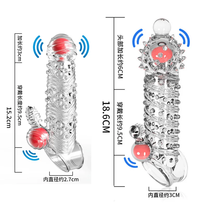 Penis Enlargement Sleeve Vibrator Penis Extender Sex Toys for Men Delayed Ejaculation Condom Penis Extension Adult Sex Products - Image 3