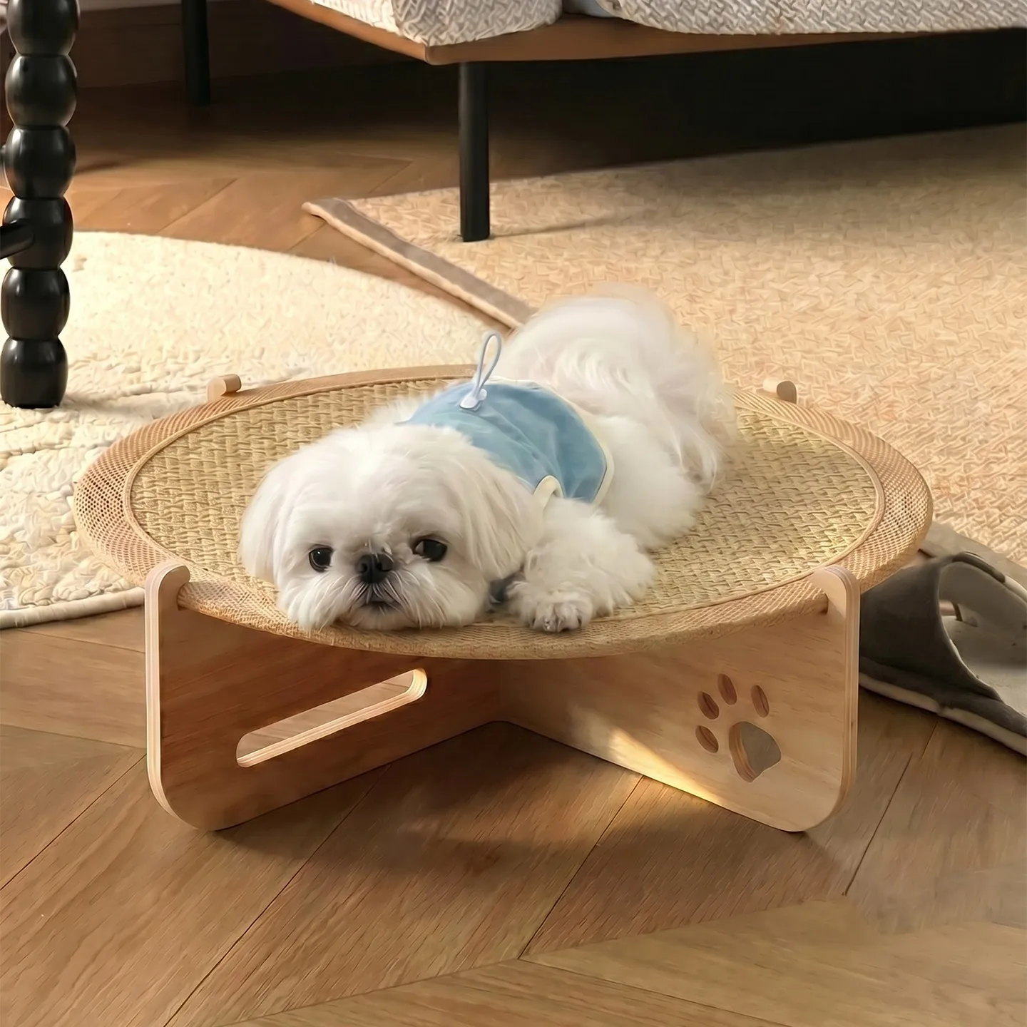 Simple Natural Four Seasons Sisal Pet Trampoline Cats Scratching Board Cat Sofa Sisal Pad Recliner Small Dogs Breathable Hammock - view 4