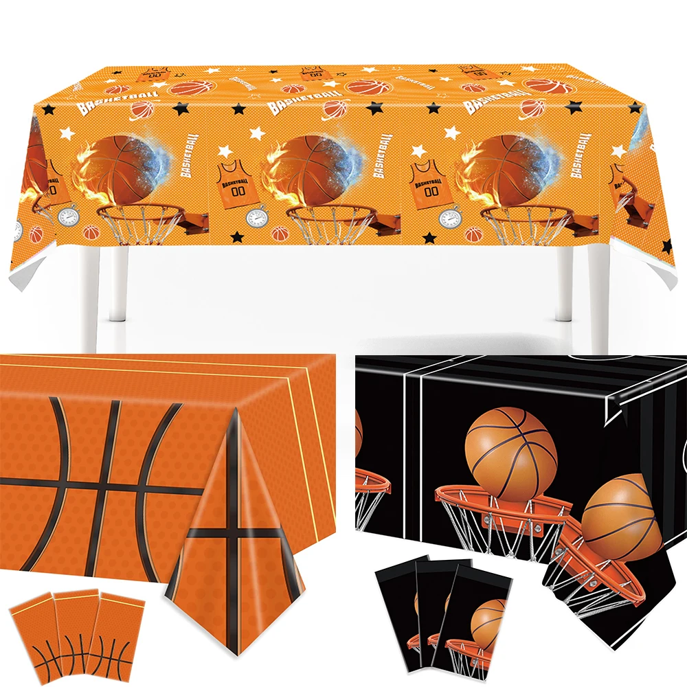 Basketball Birthday Party Decors Basketball Tablecloth Basketball Plastic Table Cover for Boys Basketball Theme Party Supplies