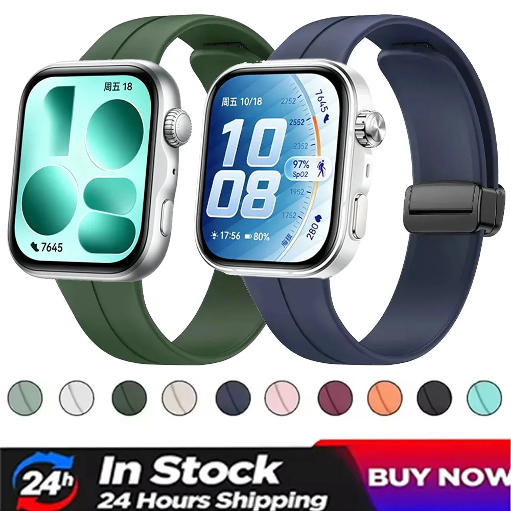 Magnetisches Silikonarmband für Huawei Watch Fit 5/4/3, austauschbares Correa-Armband für Huawei Watch Fit 4 Pro 5 Pro Smartwatch-Gürtel