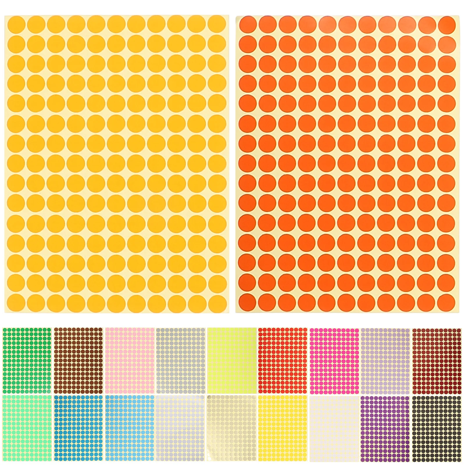 

20 Sheets Colored Dot Stickers Round Labels For Home School Office Color Coded Folder Labeling Decorative Circle