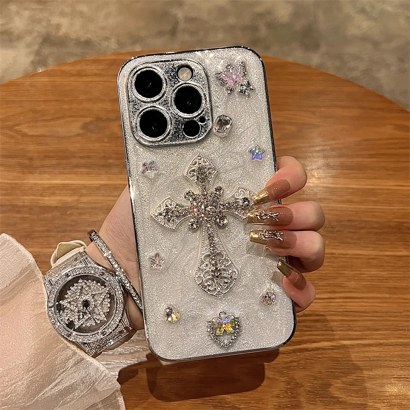 Casing ponsel pola timbul kulit, penutup warna Solid huruf emas populer modis untuk iPhone 15 14 13 12 Pro Max