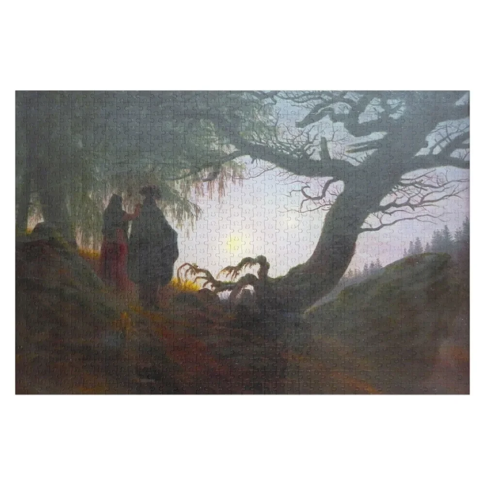 HD CASPAR DAVID FRIEDRICH - Man and Woman contemplating the moon 1824 Jigsaw Puzzle Wood Name Personalized Child Gift Puzzle