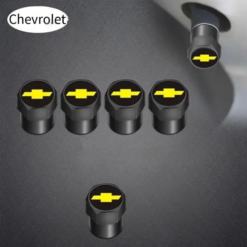 

4Pc Aluminum Alloy Car Wheel Tire Valve Caps Air Tyre Stem Cover Case Plugs Airtight For Chevrolet 1983-2025 Styling Accessories
