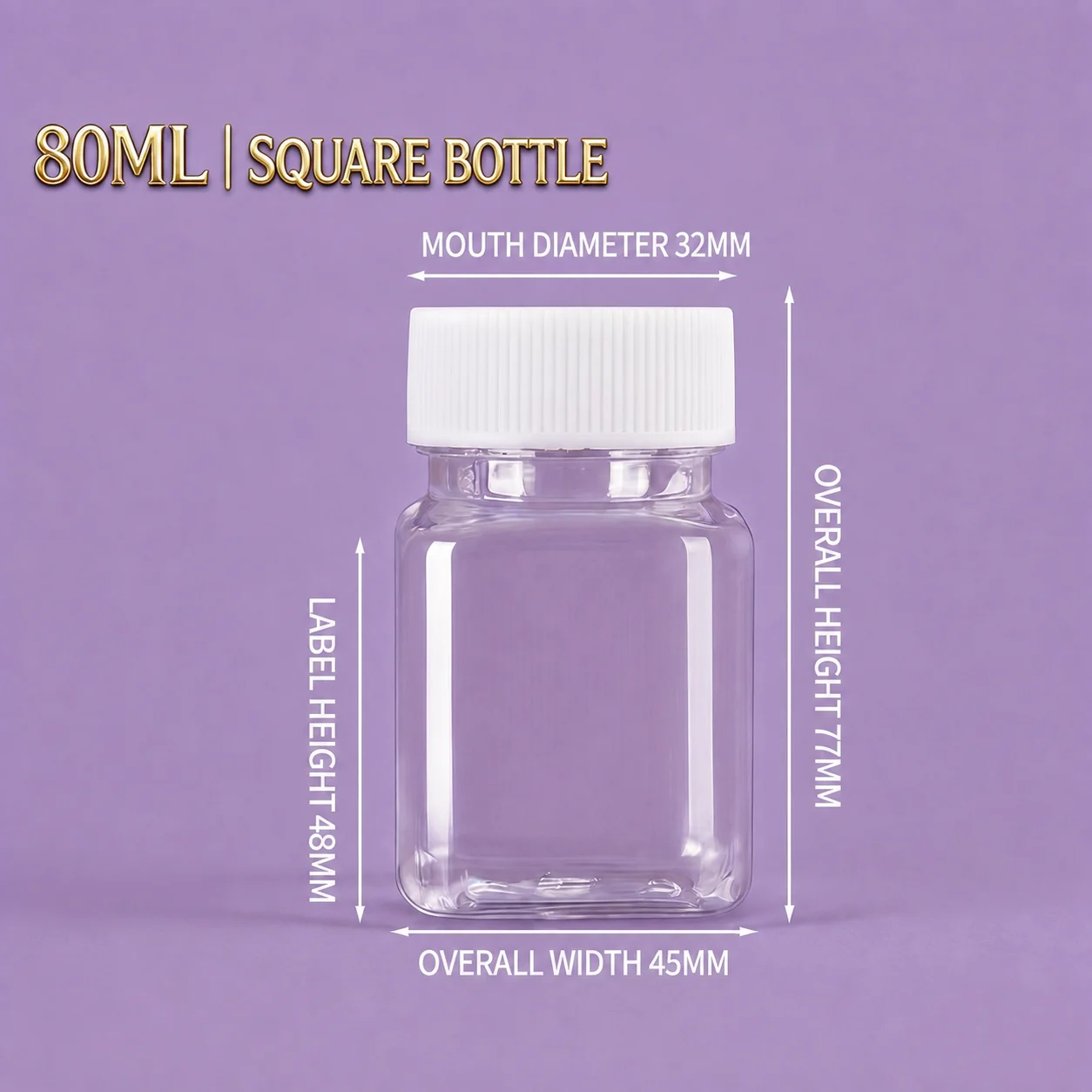 Square Storage Bottle Food-Grade Small Container Transparent Bottle Transparent Pet Storage Bottle For Home Organization Beading