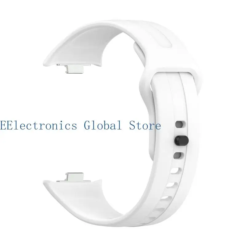 462B Solid-Color Replacement Band for Watch 6 Active with Fixed Metal Attachments and Adjustable Silicone Construction