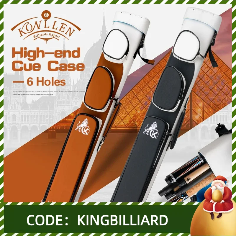 

KONLLEN King Billiard 6 Holes Hard Cue Case 2 Butts 4 Shafts 6 Colors Oxford Bag Carry Sturdy Wear-resistant Convenience Case