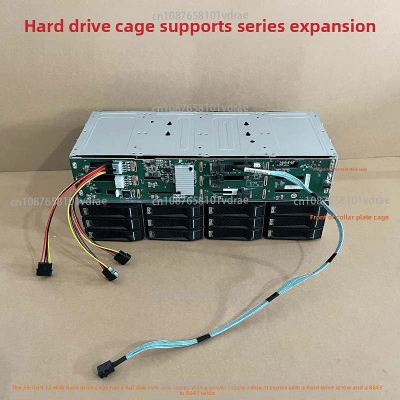 

3.5 inch 12 bay hard drive expansion 6GB 12GB SAS SATA 4Pin power cage Transfer 8643 to 8087