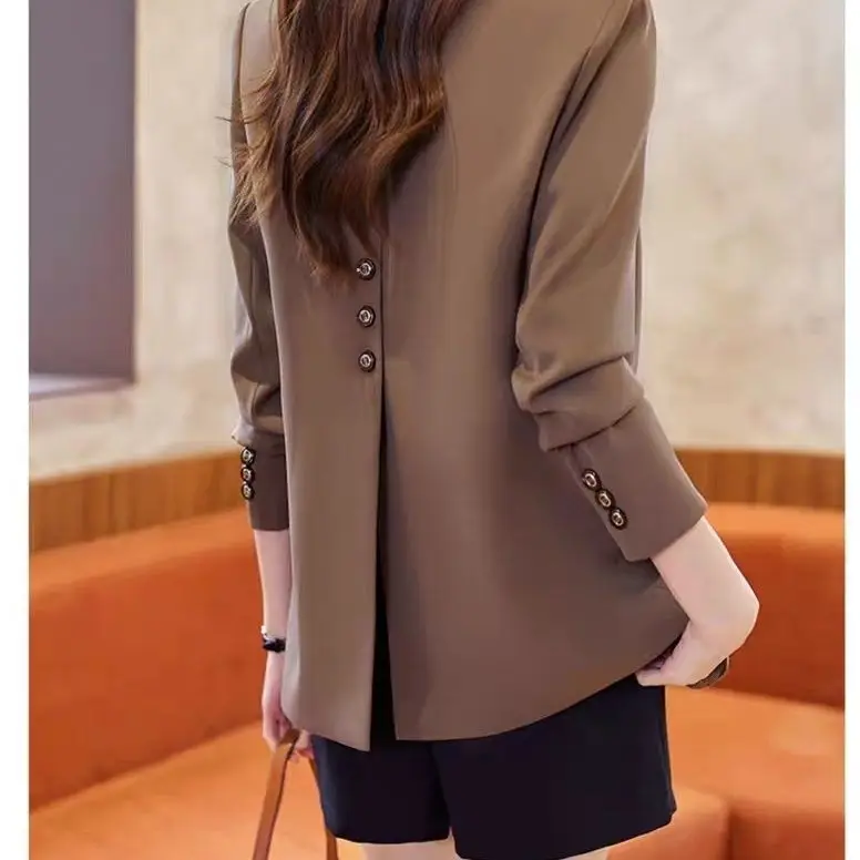 

Sleevebuttons Evening Beautyblue Gradient Buttoned Flocking Flattering Elastic Peplum Cashmere Blends Camel Seven-Quarter