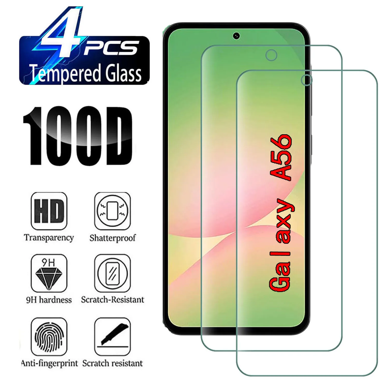 

2/4Pcs HD Full Cover Tempered Glass For Samsung Galaxy A56 5G Glass Film