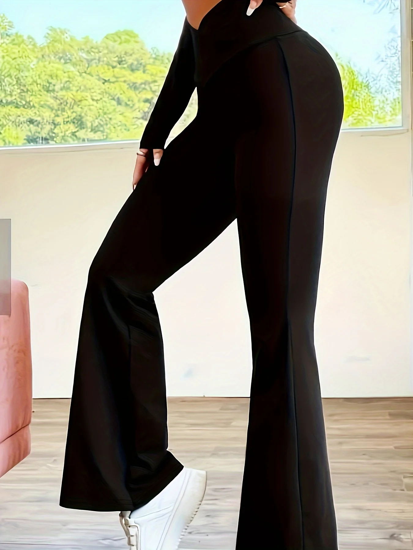 

Женские тканые повседневные брюки большого размера, удобные свободные брюки с прямыми штанинами и высокой талией