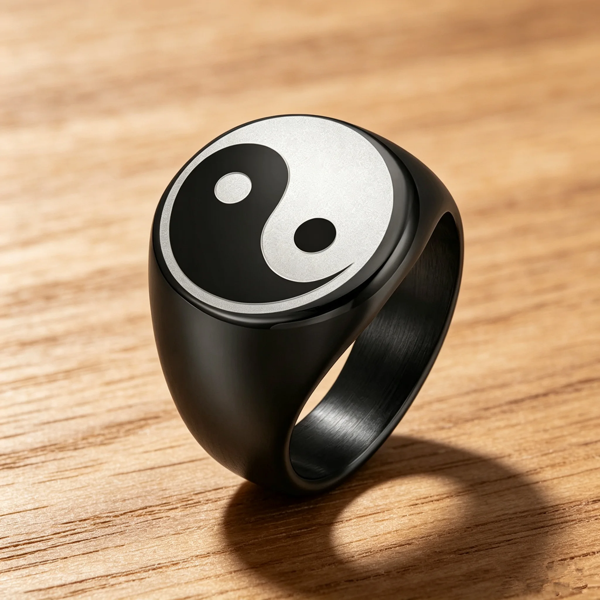 Yin Yang Ring Taoist Zen Spirit Man Woman Ring Balance Yoga Stainless Steel Jewelry