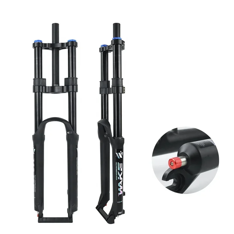 WAKE MTB Double Crown Suspension Fork Air Lockable Bicycle Fork Shock Absorber Fork Damping Adjustable