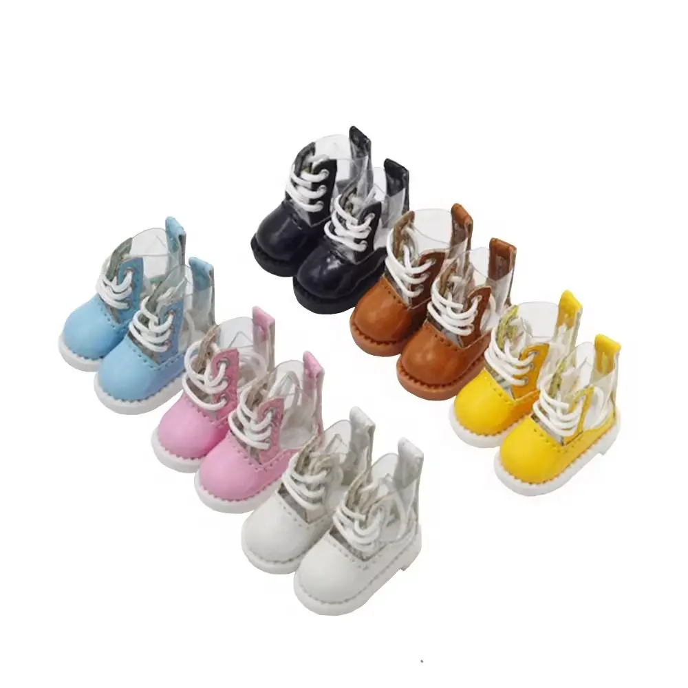 Doll Accessories Lace-up Transparent Doll Boots Fashion Cartoon 1/12 Bjd Doll Shoes Lovely Cute Ob11 Rain Boots Baby Accessories