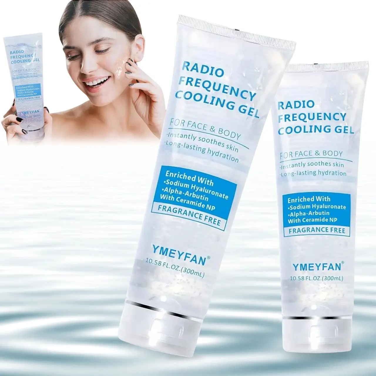 2 قطعة جهاز مكركرنت جل موصل جل ترطيب الوجه مع حمض الهيالورونيك سيراميد ترطيب استخدام مع آلة الوجه