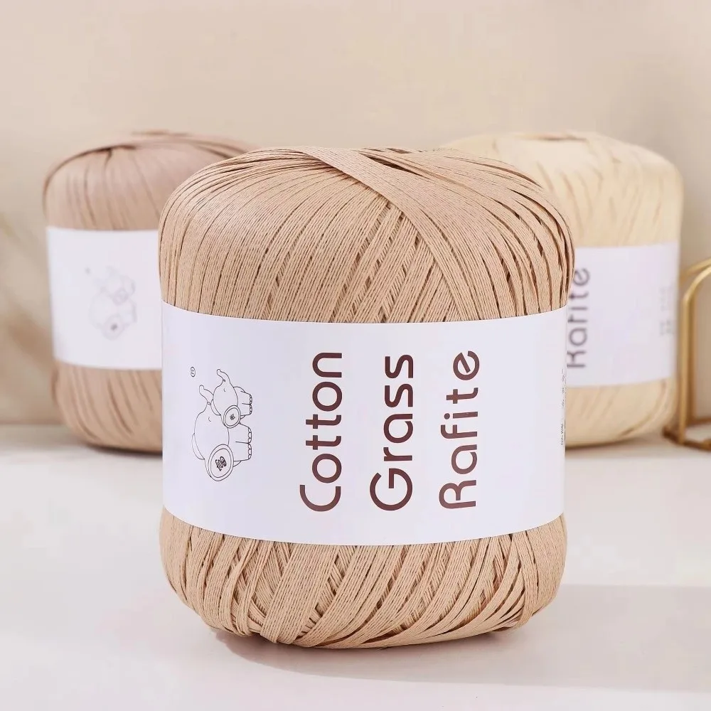 Nuevo Hilo de Rafia multicolor DIY, hilos de papel de ganchillo tejidos a mano, hilo de paja de rafia,
