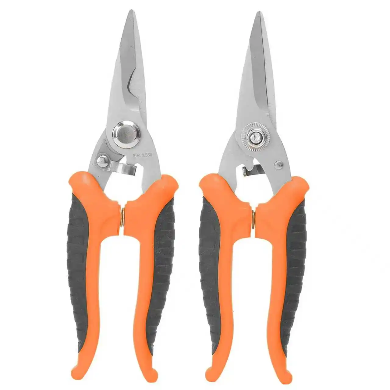 مقص كهربائي احترافي، قاطع أسلاك من الفولاذ المقاوم للصدأ مقاس 7 بوصة، شفرة مسننة، مقبض مريح