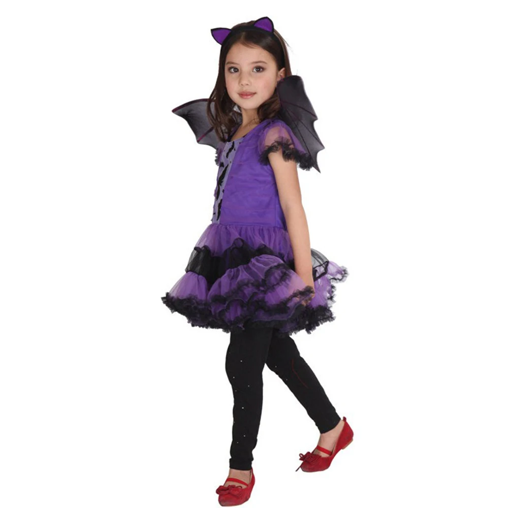 ハロウィン魔女吸血鬼コウモリ女の赤ちゃんコスチューム子供コスプレプリンセスドレスドレスアップカーニバルパーティー服ヘッドバンド付き
