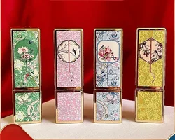 Empty Lipstick Tube 12.1mm 9.1mm 3D Relief Gold Refillable Lipstick Bottle DIY Lipstick Square Lip Balm Container Lip Balm Tube