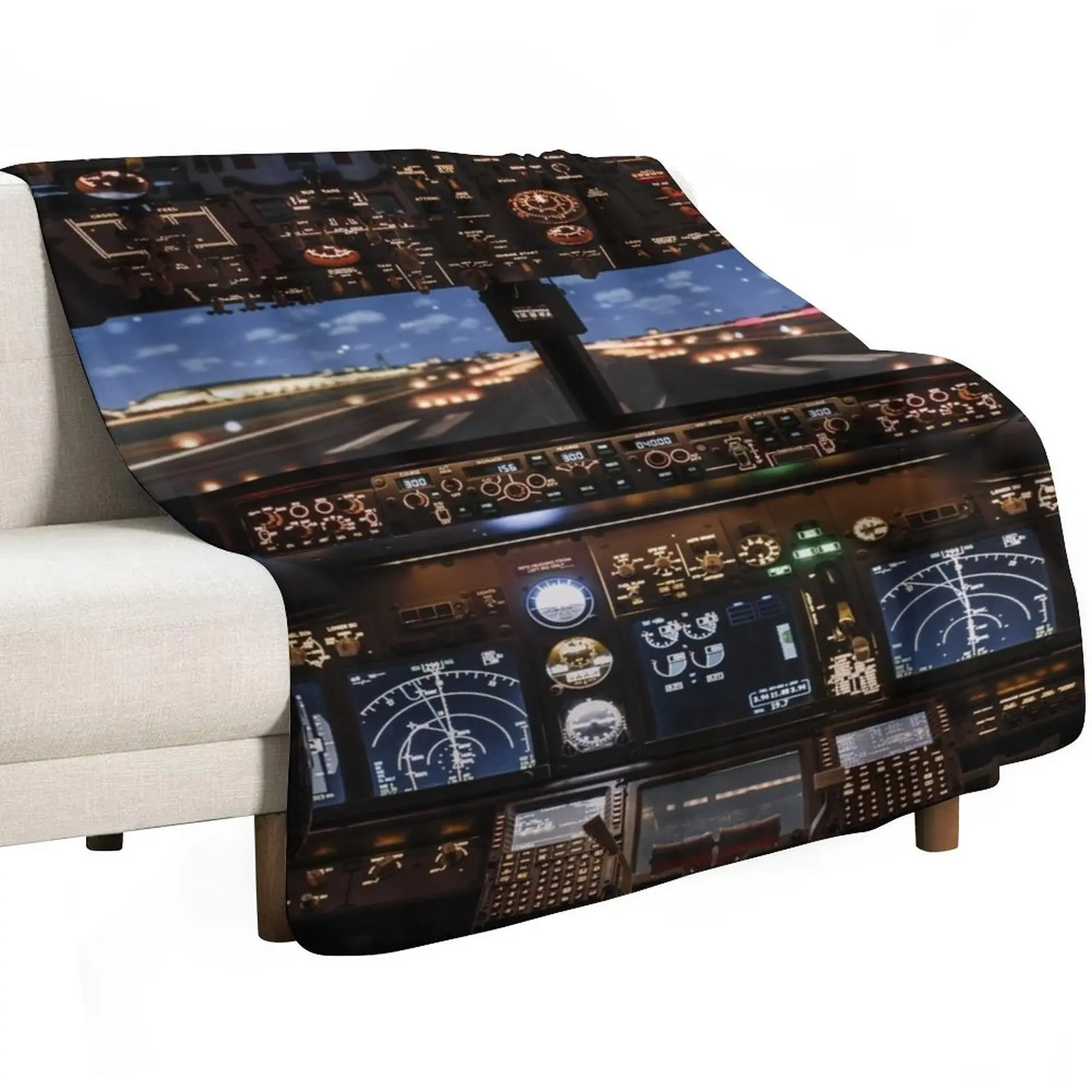 Airplane Cockpit Travel Aviation Aircraft Throw Blanket Custom Hairys Decoratives for winter Summer Beddings Single Blankets