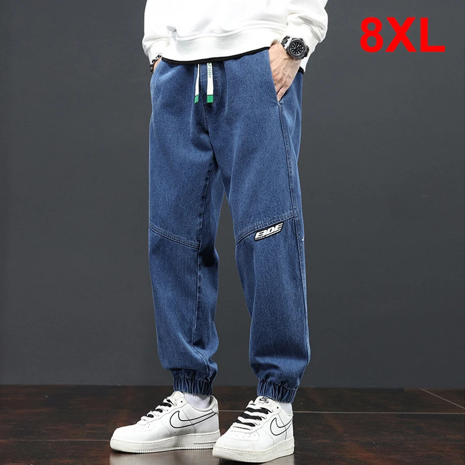 8XL Plus Size Jeans Men Denim Pant Fashion Casual Jogger Pants Male Elastic Waist Jeans Big Size 8XL