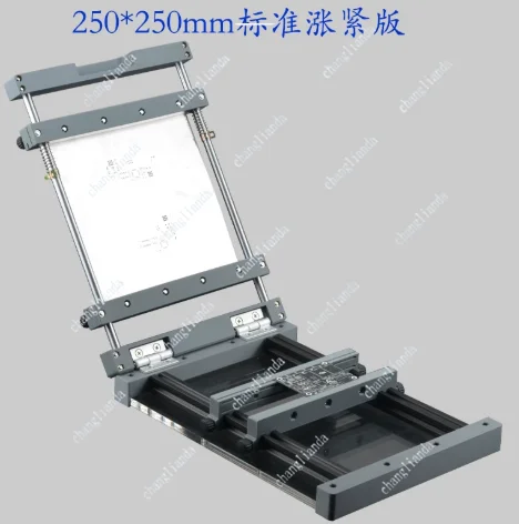Manual screen printer with compact desktop solder paste stencil printer and print area