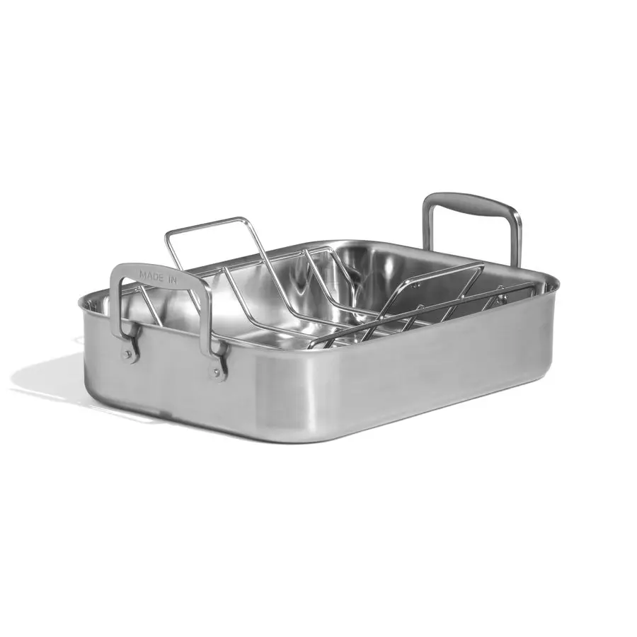 

In Cookware Stainless Clad Roasting Pan 3Ply Stainless Clad Professional Cookware Crafted in Thailand