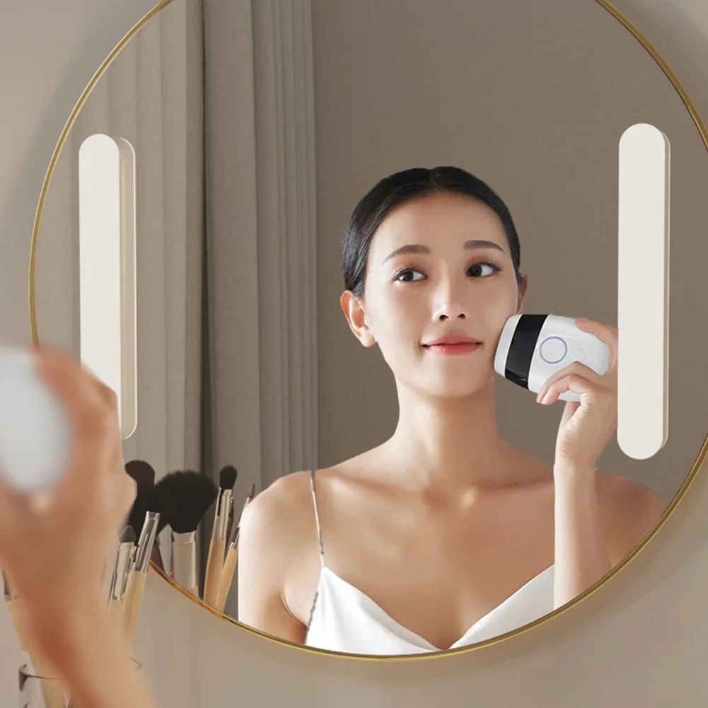 Wireless Mirror Vanity Lights Battery Operated LED Makeup Mirror Light Adjustable Color Brightness & Angle for Makeup Vanity
