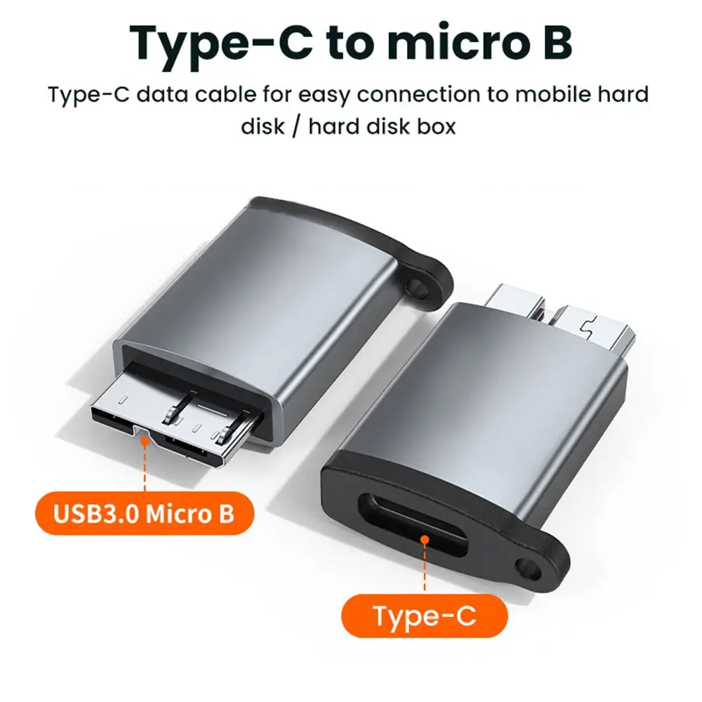 Adaptor USB C ke mikro B USB 3.0, USB C ke mikro B USB 3.0, pengisian daya cepat, USB mikro ke Tipe C Super kecepatan untuk Laptop HDD