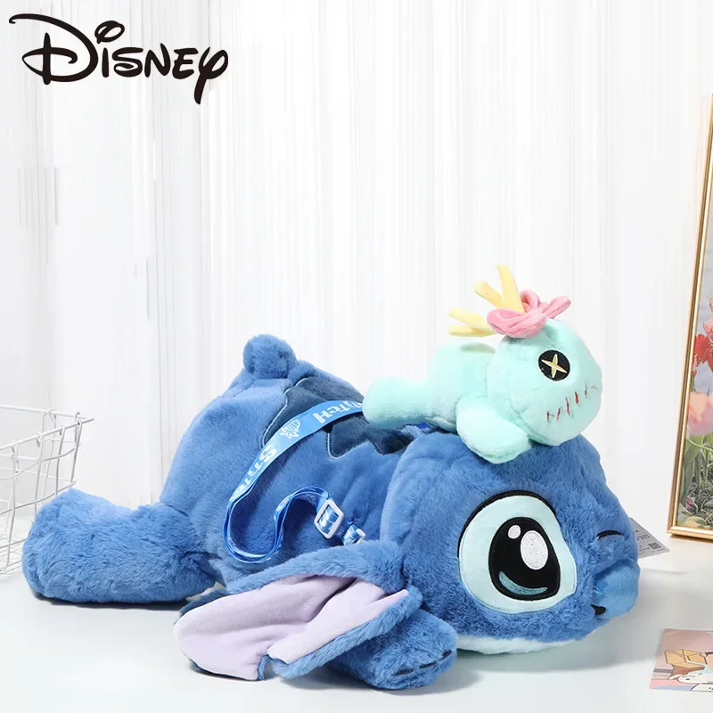 Genuine Disney 53CM Kawaii Stitch Stuffed Toy Lying Position Stitch Plush Doll Throw Pillow Birthday Gift For Friend