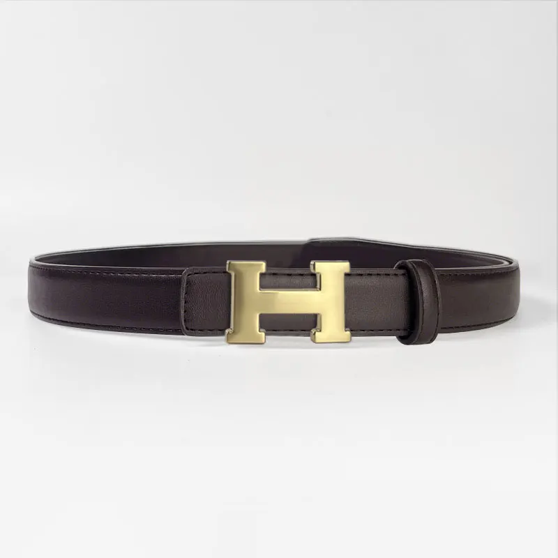 حزام نسائي عتيق ذهبي أسود من الجلد الأصلي مع إبزيم من جلد البقر للسراويل الجينز والفساتين من ماركة مشهورة