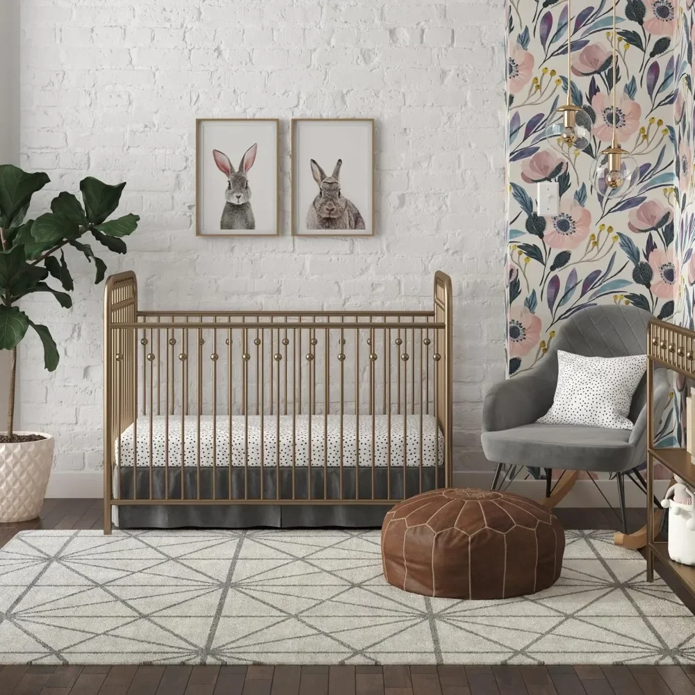 Versión mejorada para el hogar: cuna de metal Monarch Hill Ivy, dorada, 54,5" de largo x 29,45" de ancho x 40,63" de alto - Envío gratis para acampar