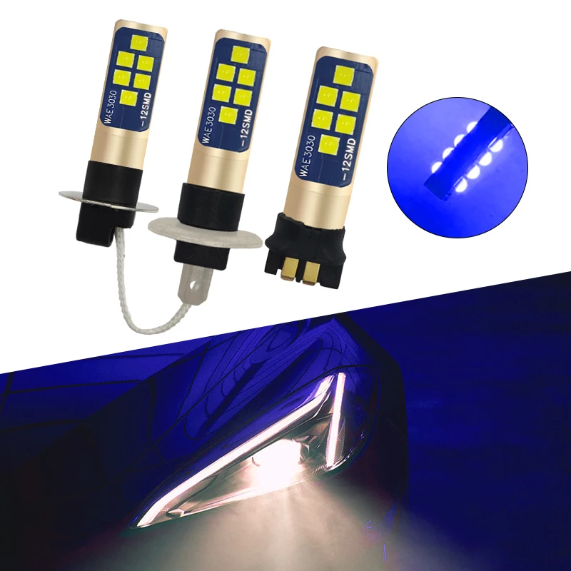 2pcs H3 Led Fog Light Canbus Bulb Car Headlight High Power Auto Diode Moto Driving Running Lamp 12V 55W For Benz W124 1993~1995